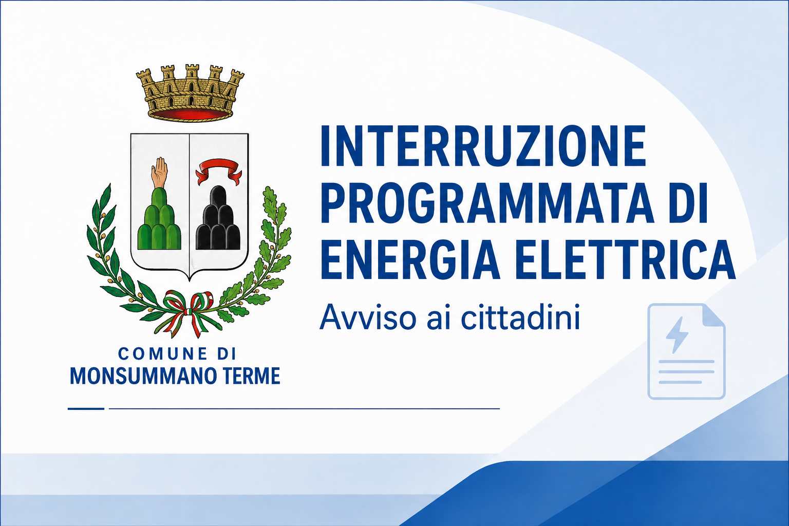 Interruzione programmata di energia elettrica