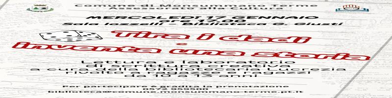 17 gennaio 2024 Laboratorio per ragazzi da 10 a 13 anni in Biblioteca
