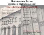 12 dicembre 2024 Presentazione progetto “Archivio Storico Comunale di Monsummano Terme: riordino e digitalizzazione” al Museo della Città e del territorio