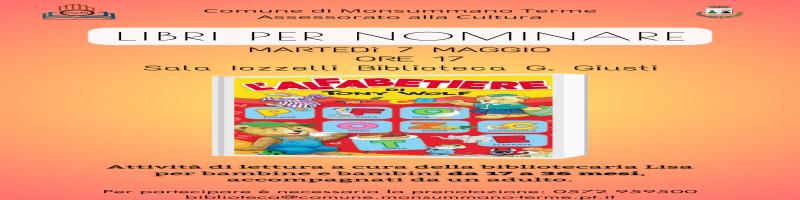 7 maggio 2024 Letture per bambini da 17 a 36 mesi in Biblioteca