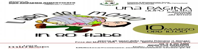 Lettura animata Â“IL GIRO DEL MONDO IN 80 FIABEÂ”: Sabato 10 marzo alla Scuola Primaria Â“I. DonatiÂ” di Cintolese