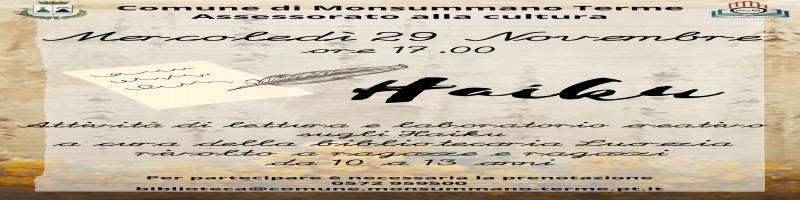29 novembre 2023 Laboratorio creativo sugli "Haiku" in Biblioteca