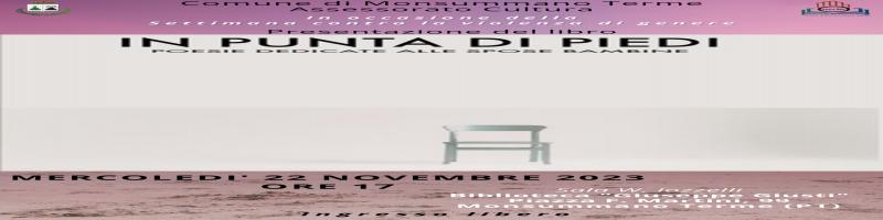 22 novembre 2023 Presentazione libro "IN PUNTA DI PIEDI" in Biblioteca
