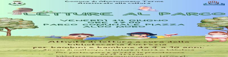 14 giugno 2024 Letture per bambini da 4 a 10 anni al Parco Piazza Aldo Moro