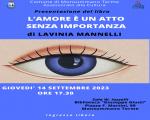 14 settembre 2023 Presentazione libro "L'AMORE È UN ATTO SENZA IMPORTANZA" in Biblioteca