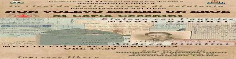 11 settembre 2024 Presentazione libro "NON VOLEVO ESSERE UN EROE" in Biblioteca