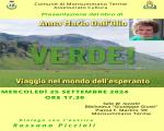 25 settembre 2024 Presentazione libro "VERDE! Viaggio nel mondo dell'Esperanto" in Biblioteca