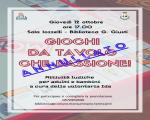 ANNULLATO - 12 ottobre 2023 "GIOCHI DA TAVOLO" in Biblioteca